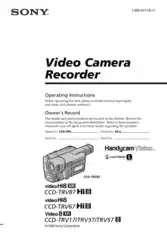 Free Download PDF Books, SONY Video Camera Recorder CCD-TRV57 TRV67 TRV87 Operating Instructions