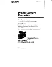 Free Download PDF Books, SONY Video Camera Recorder CCD-TRV95 TRV99 Operating Instructions