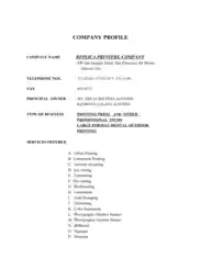 Free Download PDF Books, Company Profile Format for New Company Template