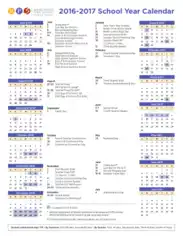 School One Page Calendar Template