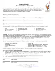 Charity Letter of Intent for an Estate Gift Template