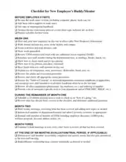 Checklist for New Employees Buddy Mentor Template