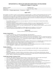 Departmental Checklist for New Employees Template