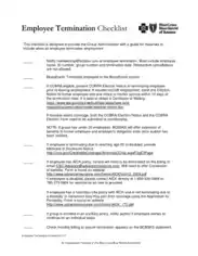 Employee Termination Checklist for Group Administrator Template