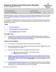 Free Download PDF Books, Employer Endorsement Document Checklist Template