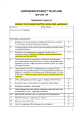 Employment Contract Termination Checklist Template
