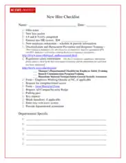 Free Download PDF Books, New Employee Hire Checklist Template