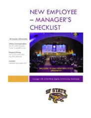 Free Download PDF Books, New Employees Checklist for Managers Template