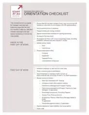 Orientation Checklist for New Employees Template