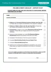 Free Download PDF Books, Support Staff Pre Employment Checklist Template