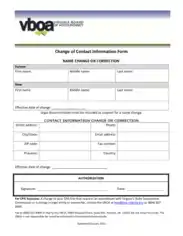 Free Download PDF Books, Change of Contact Information Form Template