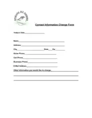 Contact Information Change Form Example Template