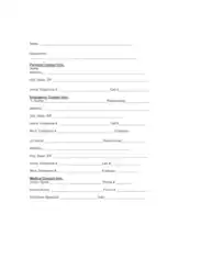 Emergency Contact Information Form of Employee Template
