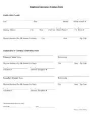 Employee Emergency Contact Form Template