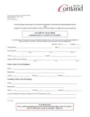 Student Teacher Emergency Contact Form Template