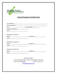 Tenant Emergency Contact Form Template
