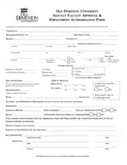 Faculty Employment Authorization Form Template