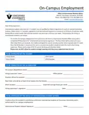 On-Campus New Student Employment Authorization Form Template