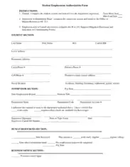Student Employment of Student Authorization Form Template