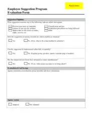 Free Download PDF Books, Employee Suggestion Evaluation Form Template