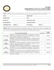 Health Professional Employee Evaluation Form Sample Template