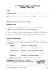 Job Performance Evaluation Form Exempt Positions Template