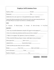 Free Download PDF Books, Sample Employee Self Evaluation Form Template