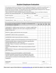 Free Download PDF Books, Student Employee Evaluation Sample Template