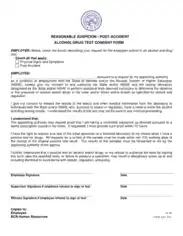 Alcohol And Drug Test Consent Form Template