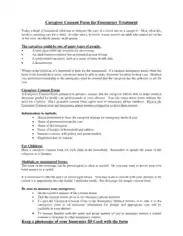 Caregiver Consent Form for Emergency Treatment Template