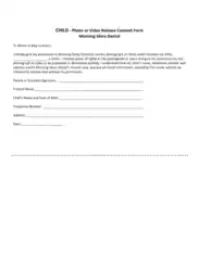 Child Photo Consent Form Template