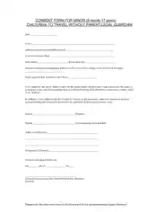 Free Download PDF Books, Child Travel Consent Form Notary Template