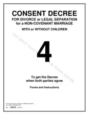Consent Decree for Divorce or Legal Separation for Non Covenant Marriage with or Without Children Template