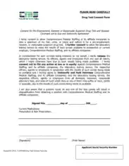 Free Download PDF Books, Consent For Pre Employment Random or Reasonable Suspicion Drug Test Template