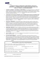 Consent To Treat Authorization To Release Information And Privacy Notice Acknowledgement Form Template