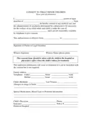 Consent To Treat Minor Children Form Template