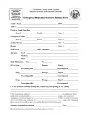 Free Download PDF Books, Emergency and Medication Consent Release Form Template