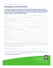 Emergency Consent To Treat Form Template