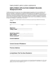 Employment Background Check Consent Form Template