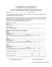 Firstaid Emergency Care Consent Form Template