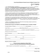 Free Download PDF Books, Grace Student Ministries Parental Consent and Medical Treatment Form Template