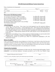 Inactivated Influenza Vaccine Consent Form Template