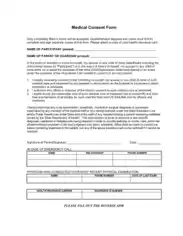 Medical Consent Form Template Free Template