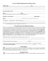 Parent Consent Form For Medical Treatment Template