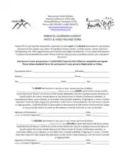 Parental Guardian Consent Photo and Video Release Form Template