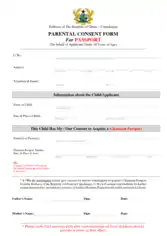 Free Download PDF Books, Passport Parental Consent Form In Pdf Template