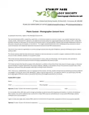 Photo Contest Photographer Consent Form Template