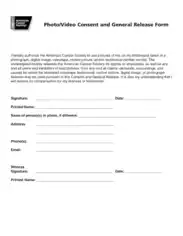 Photo Video Consent Form Template