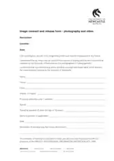 Photography Image Consent Copyright Release Form Template