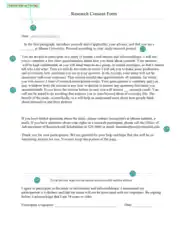 Research Consent Form Example Template